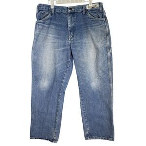 Dickies Jeans Mens 36x30 Blue Carpenter Workwear Denim Utility Pants